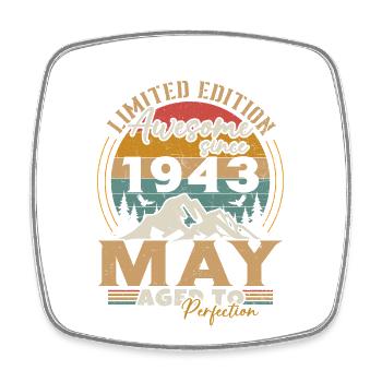May 1943 Vintage Anniversary May 1943 - Square fridge magnet - white - Front