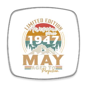 May 1947 Vintage Anniversary May 1947 - Square fridge magnet - white - Front
