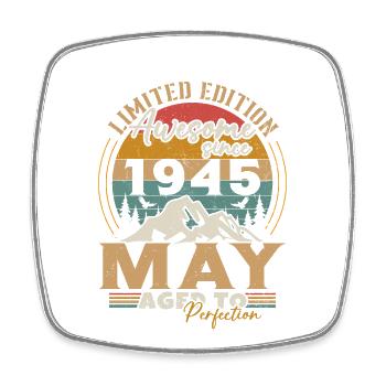 Mai 1945 Vintage Anniversaire Mai 1945 - Magnet carré - blanc - Devant