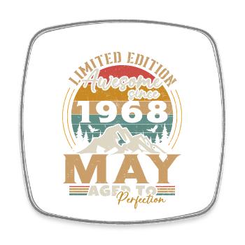 Vintage Nées En Mai 1968 Cadeau D'anniversaire - Magnet carré - blanc - Devant