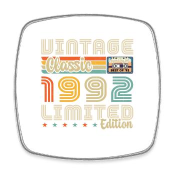 1992 Vintage Born in 1992 Birthday Gift - Square fridge magnet - white - Front