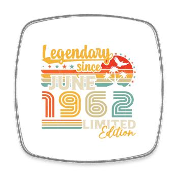 Légendaire depuis Juin 1962 Cadeau D'anniversaire - Magnet carré - blanc - Devant