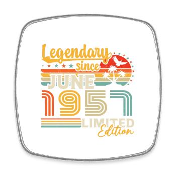 Légendaire depuis Juin 1957 Cadeau D'anniversaire - Magnet carré - blanc - Devant