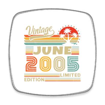 2005 Juin Vintage Nées En Juin 2005 Anniversaire - Magnet carré - blanc - Devant