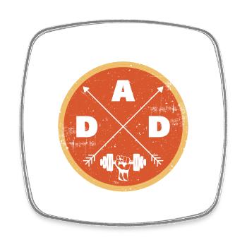 Man Fitness Dad Bodybuilding Daddy Father Gift - Square fridge magnet - white - Front