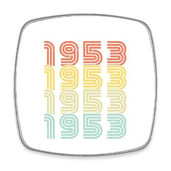 1953 Vintage Retro Geburtstagsgeschenk 1953 - Viereckiger Kühlschrankmagnet - Weiß - Vorne