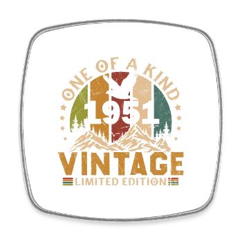 Vintage Retro 1951 Geburtstagsgeschenk 1951 - Viereckiger Kühlschrankmagnet - Weiß - Vorne
