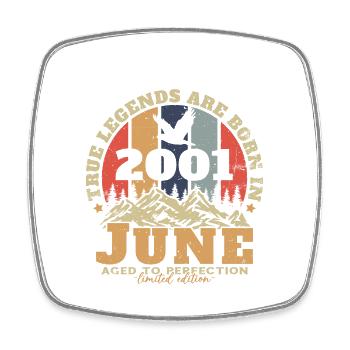 Rétro Vintage Juin 2001 Cadeau D'anniversaire - Magnet carré - blanc - Devant