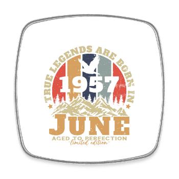 Juin 1957 Rétro Vintage Anniversaire Cadeau - Magnet carré - blanc - Devant