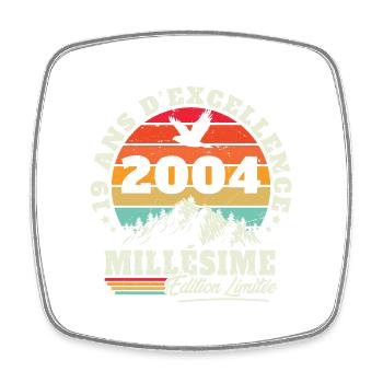 Vintage 2004 19 years birthday gift - Square fridge magnet - white - Front