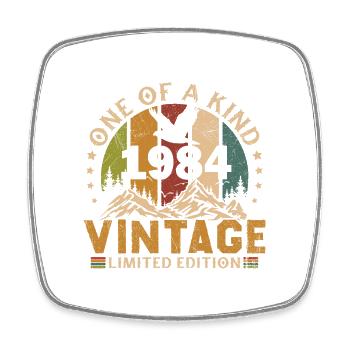 1984 Vintage Original 1984 Birthday Gift - Square fridge magnet - white - Front