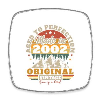 Jahrgang 2002 Original Retro Vintage Geburtstag - Viereckiger Kühlschrankmagnet - Weiß - Vorne