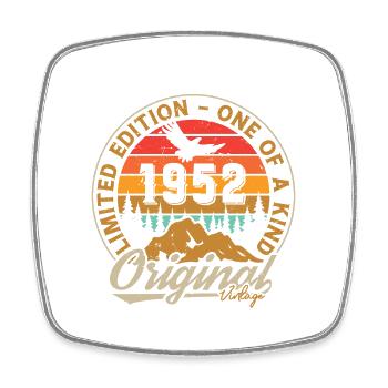 Jahrgang 1952 Original Retro Vintage Geburtstag - Viereckiger Kühlschrankmagnet - Weiß - Vorne