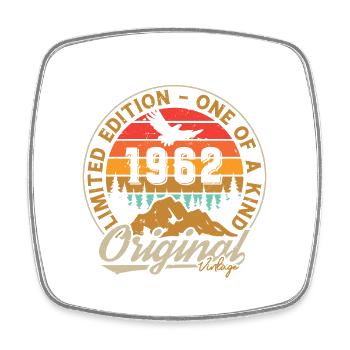 Jahrgang 1962 Original Retro Vintage Geburtstag - Viereckiger Kühlschrankmagnet - Weiß - Vorne