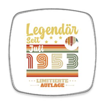 Vintage Geburtstagsgeschenke Geboren im Juli 1953 - Viereckiger Kühlschrankmagnet - Weiß - Vorne