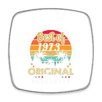 Born 1973 Birthday present 1973 - Square fridge magnet - white - Front