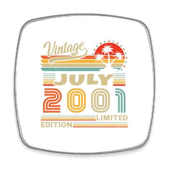 Vintage Juillet 2001 Cadeau d’anniversaire rétro - Magnet carré - blanc - Devant