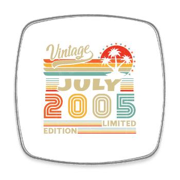 Vintage Juillet 2005 Cadeau d’anniversaire rétro - Magnet carré - blanc - Devant