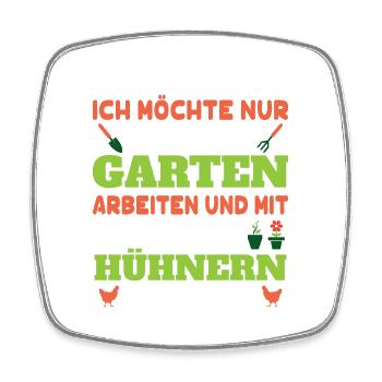 Gartenfreunde Geschenk Gartenliebhaber Garten Huhn - Viereckiger Kühlschrankmagnet - Weiß - Vorne