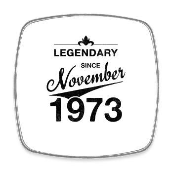 50. Geburtstag Legendär November 1973 Jahrgang 73 - Viereckiger Kühlschrankmagnet - Weiß - Vorne