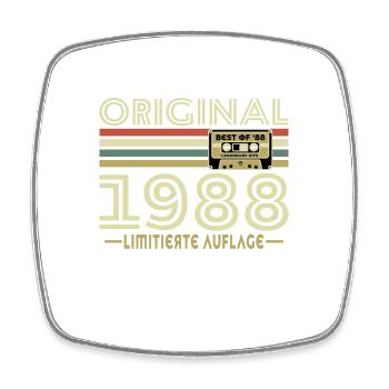 Original 1988 Jahrgang Vintage Geburtstag Retro - Viereckiger Kühlschrankmagnet - Weiß - Vorne