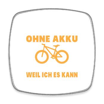 Warum ich Ohne Akku Fahre Weil ich es Kann Fahrrad - Viereckiger Kühlschrankmagnet - Weiß - Vorne