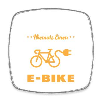 Einen alten Mann mit einem E-Bike - Viereckiger Kühlschrankmagnet - Weiß - Vorne