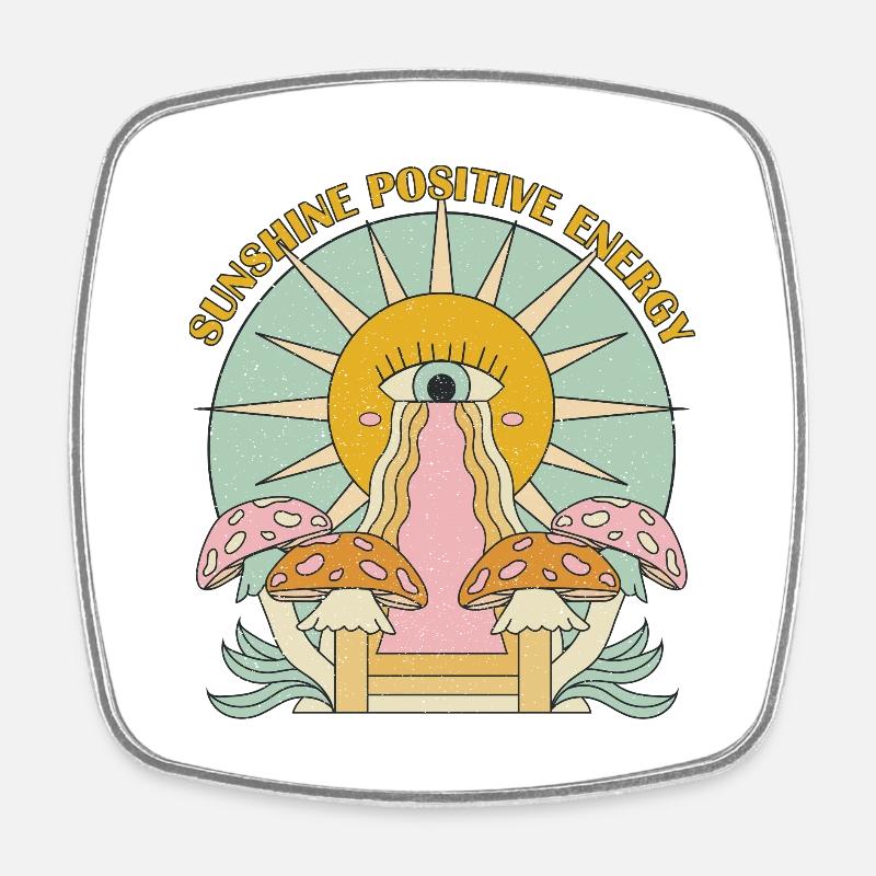 Graphique de motivation Sun Sunshine - Magnet carré - blanc