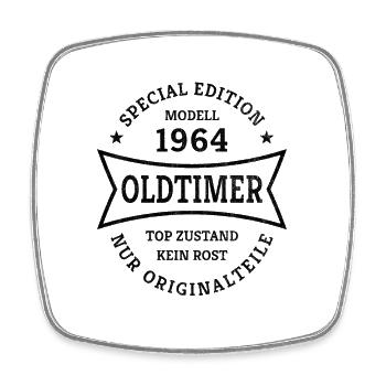 60. Geburtstag Jahrgang 1964 Vintage 60 Jahre - Viereckiger Kühlschrankmagnet - Weiß - Vorne