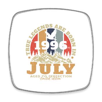Vintage July 1996 Retro Birthday Gift - Square fridge magnet - white - Front