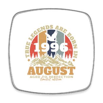 August 1996 Vintage Birthday Retro - Square fridge magnet - white - Front
