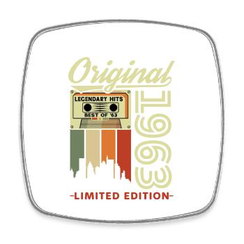 Original 1963 Vintage Retro Geburtstagsgeschenk - Viereckiger Kühlschrankmagnet - Weiß - Vorne
