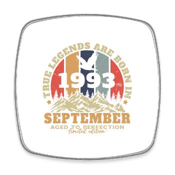 Vintage birthday gift born in September 1993 - Square fridge magnet - white - Front
