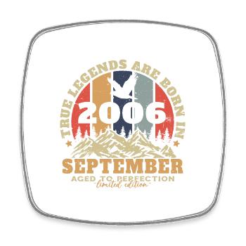 Cadeau anniversaire nés en septembre 2006 Vintage - Magnet carré - blanc - Devant