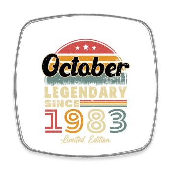 Vintage Retro Oktober 1983 Geburtstagsgeschenk - Viereckiger Kühlschrankmagnet - Weiß - Vorne