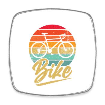 Vélo Rétro VTT VTT - Magnet carré - blanc - Devant