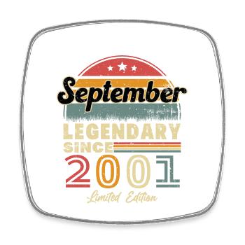 Vintage septembre 2001 cadeau anniversaire rétro - Magnet carré - blanc - Devant