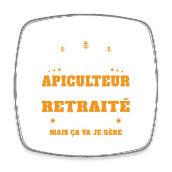 Un Apiculteur et un Super Retraité Cadeau Humour - Magnet carré - blanc - Devant