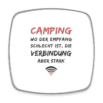 Camping WIFI ist schwach aber die Verbindung stark - Viereckiger Kühlschrankmagnet - Weiß - Vorne