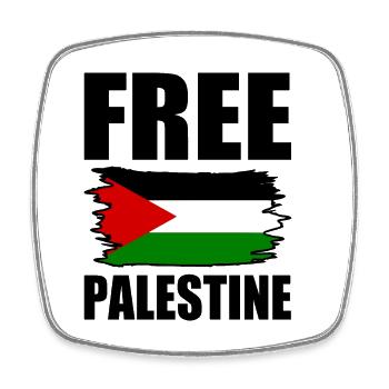 Free palestine - Viereckiger Kühlschrankmagnet - Weiß - Vorne
