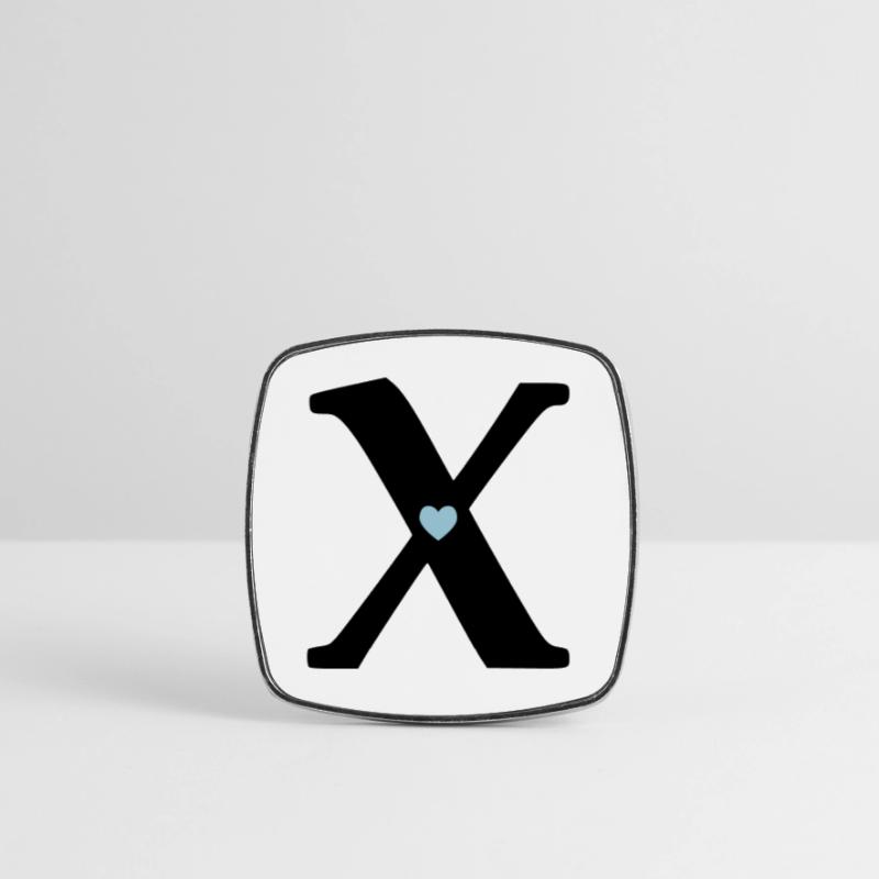 Letter X Initial point Square fridge magnet