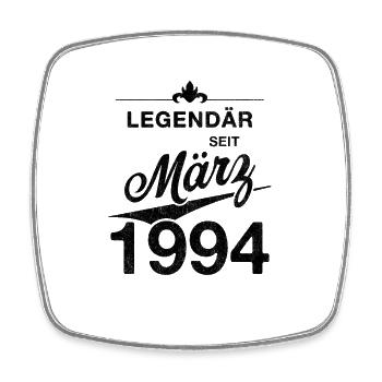 30. Geburtstag Legendär März 1994 Jahrgang 94 - Viereckiger Kühlschrankmagnet - Weiß - Vorne