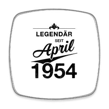 70. Geburtstag Legendär April 1954 Jahrgang 54 - Viereckiger Kühlschrankmagnet - Weiß - Vorne