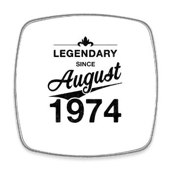 50. Geburtstag Legendär seit August 1974 Jahrgang - Viereckiger Kühlschrankmagnet - Weiß - Vorne