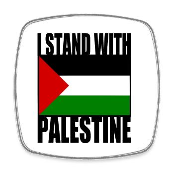 I stand with palestine - Magnet carré - blanc - Devant