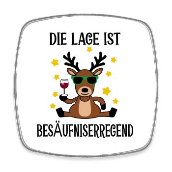 Funny Reindeer - Square fridge magnet - white - Front