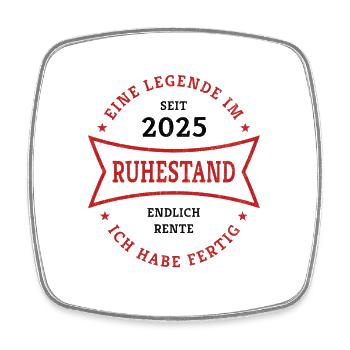 Retirement 2025 Finally Pension Gift for Pensioners - Square fridge magnet - white - Front