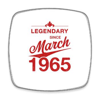 60ème Anniversaire Légendaire Mars 1965 Millésime 65 - Magnet carré - blanc - Devant