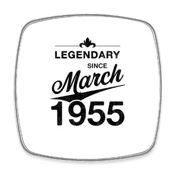 70ème Anniversaire Légendaire Mars 1955 Millésime 55 - Magnet carré - blanc - Devant
