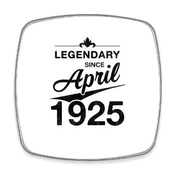 100. Geburtstag Legendär April 1925 Jahrgang 25 - Viereckiger Kühlschrankmagnet - Weiß - Vorne